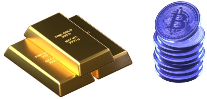 Gold bars and coins